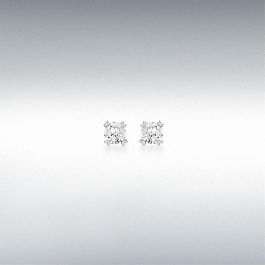 9ct White Gold 0.50ct Solitaire Diamond 4mm Stud Earrings