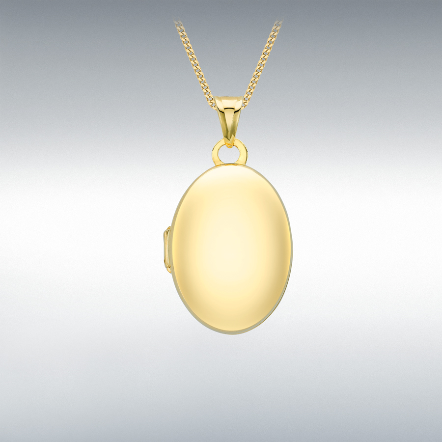 9ct Yellow Gold 15.5mm x 28mm Polished Oval Locket