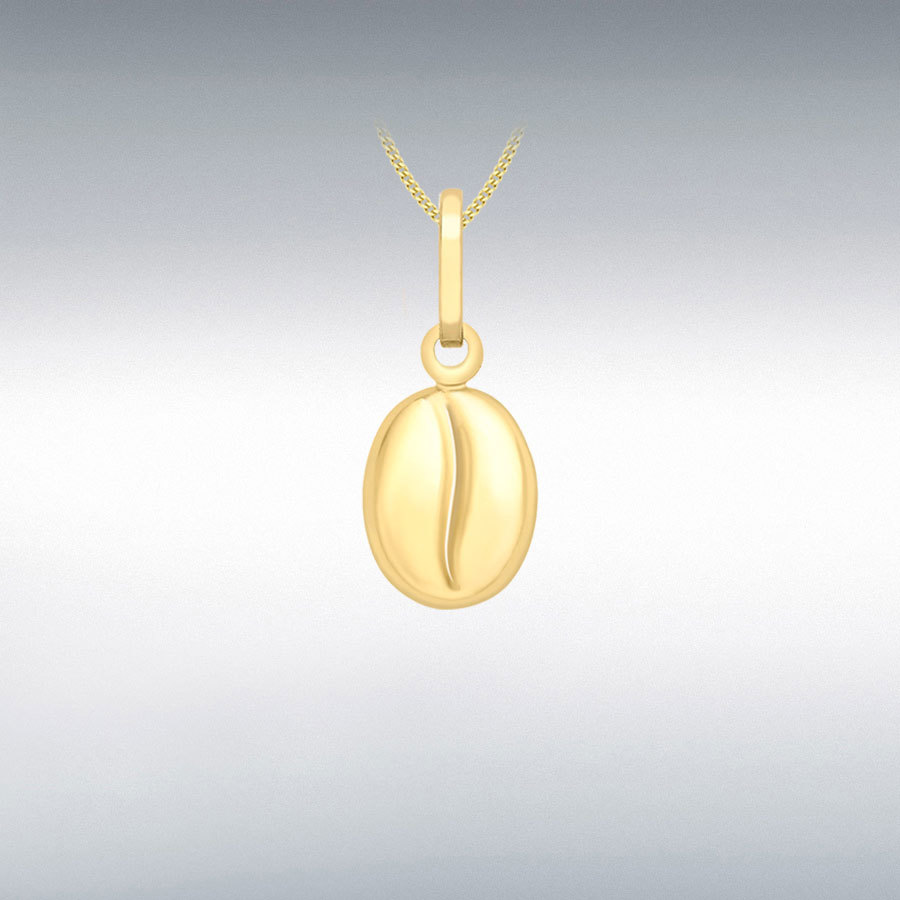 9ct Yellow Gold 8mm x 16mm 'Coffee Bean' Pendant