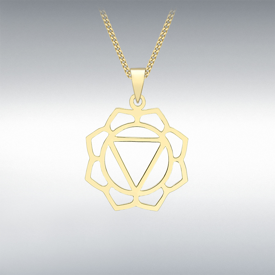 9ct Yellow Gold 14.5mm x 21mm Solar Plexus Chakra Pendant