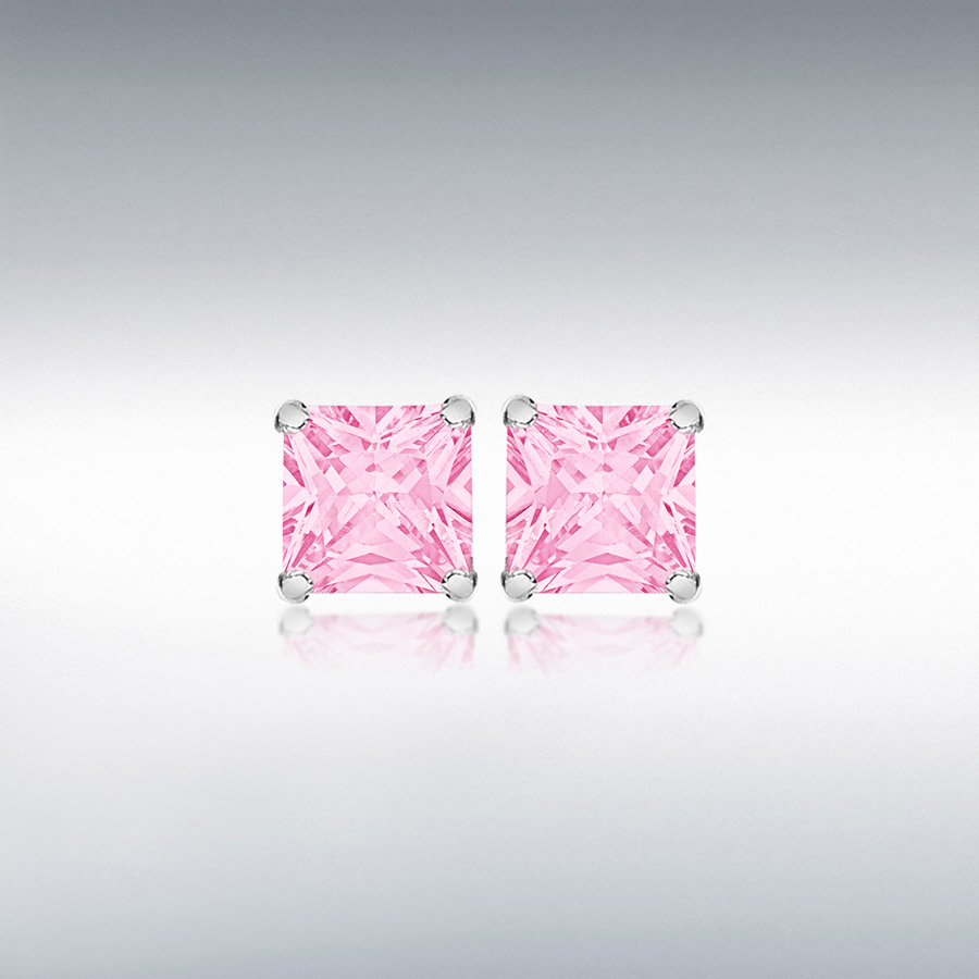 7MM SQ PINK CZ