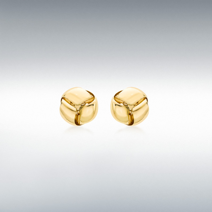 9ct Yellow Gold 9mm Knot Stud Earrings