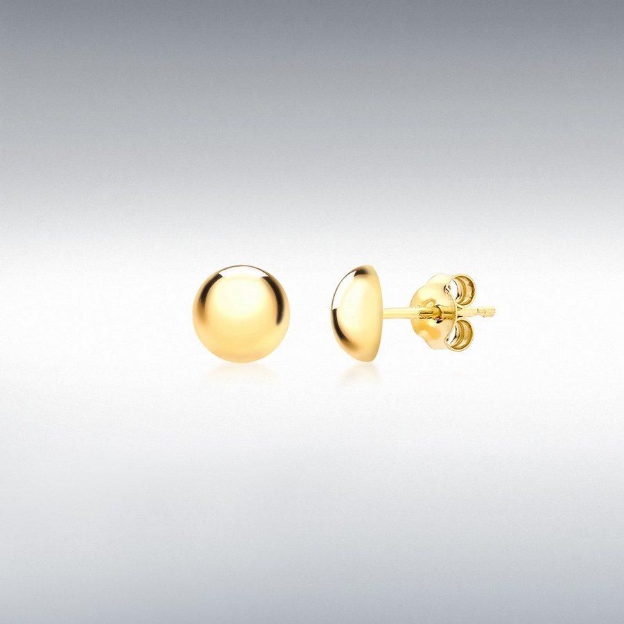 9ct Yellow Gold 7mm Dome Stud Earrings