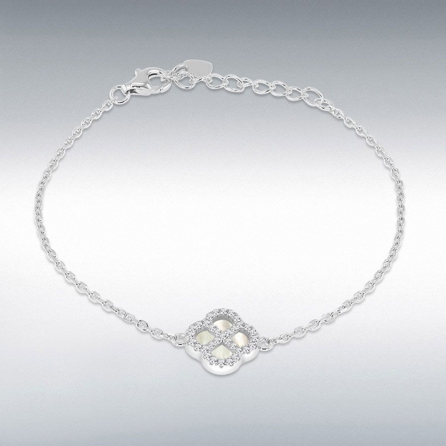 SILVER RH CZ PETAL MOP ADJ 7.5