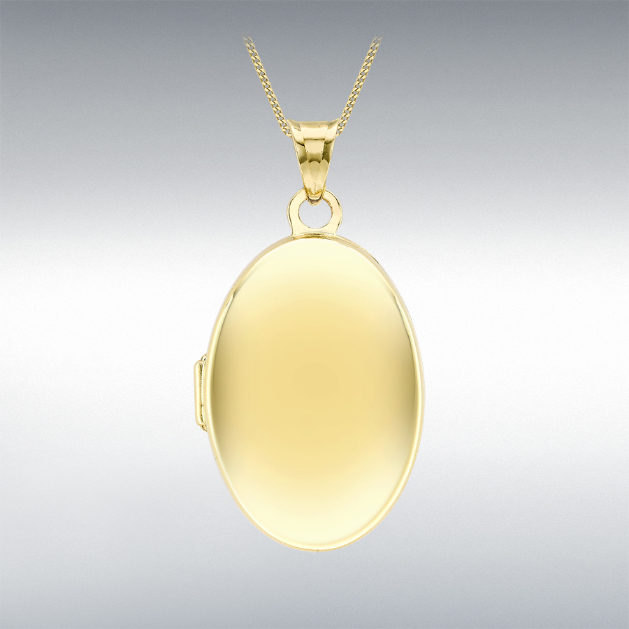 9ct Yellow Gold 17.5mm x 33.5mm Polished Oval Locket