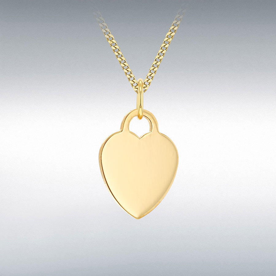 Sterling Silver Yellow Gold Plated 12mm x 20mm Polished Heart Pendant