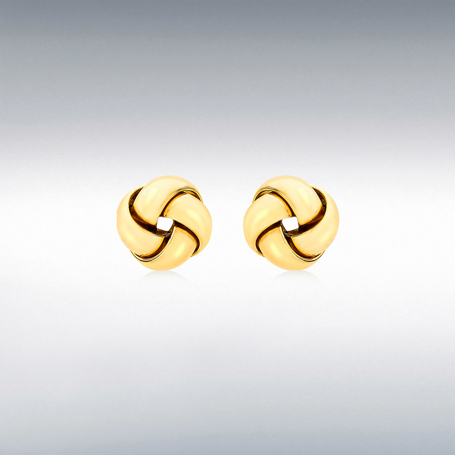 9ct Yellow Gold 9mm Knot Stud Earrings