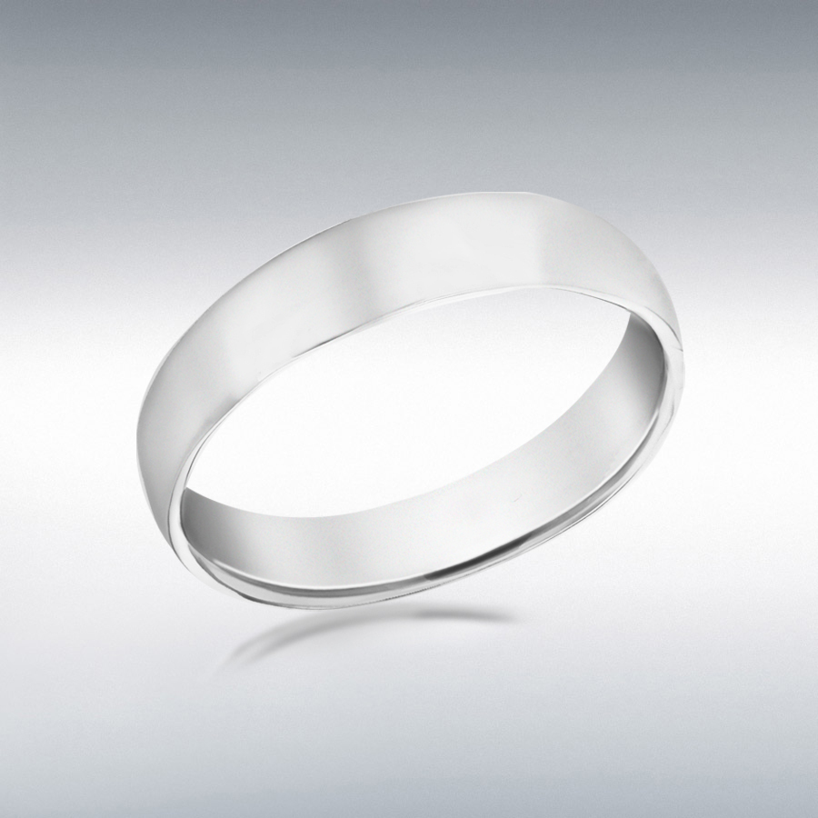 Sterling Silver Rhodium Plated 5mm Band Ring