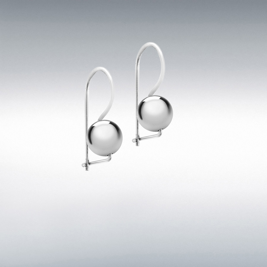 Sterling Silver 8mm Ball Drop Earrings