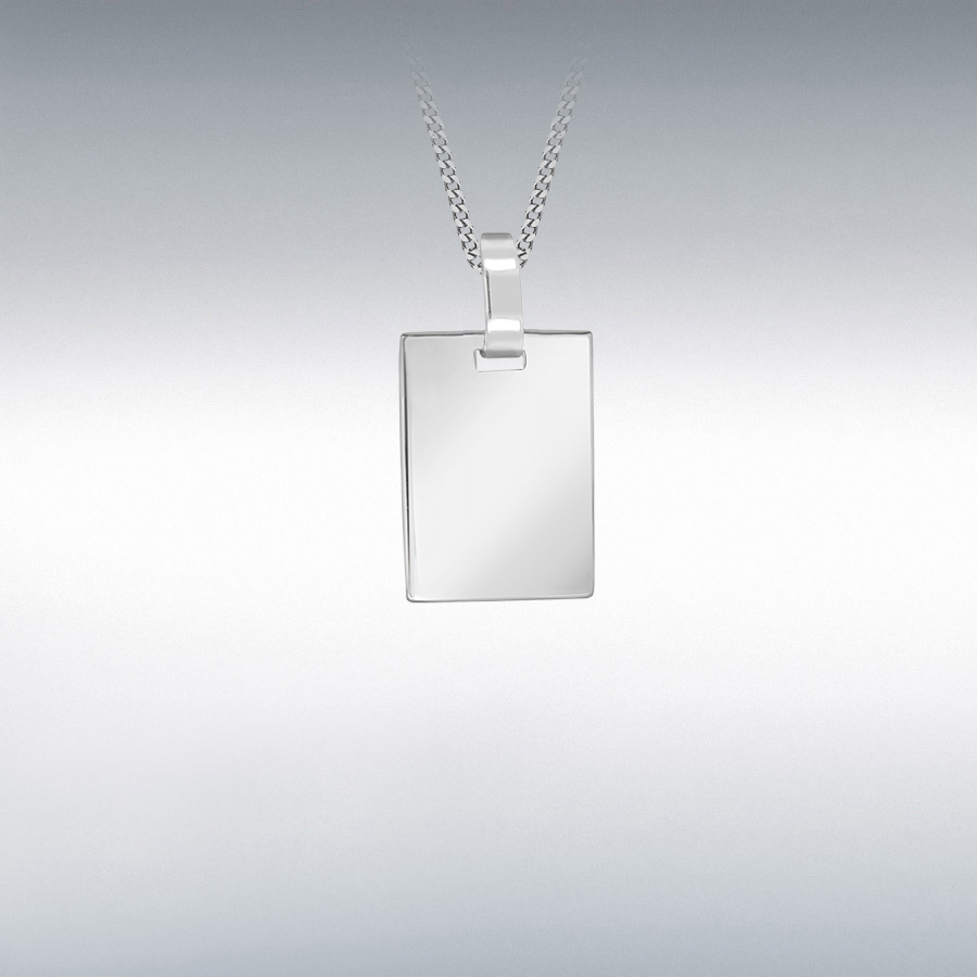 Sterling Silver  19mm x 32mm Flat Rectangle Pendant