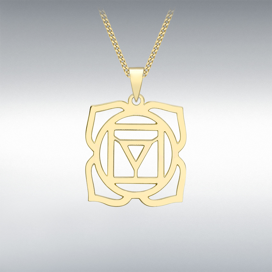 9ct Yellow Gold 14.5mm x 21mm Root Chakra Pendant