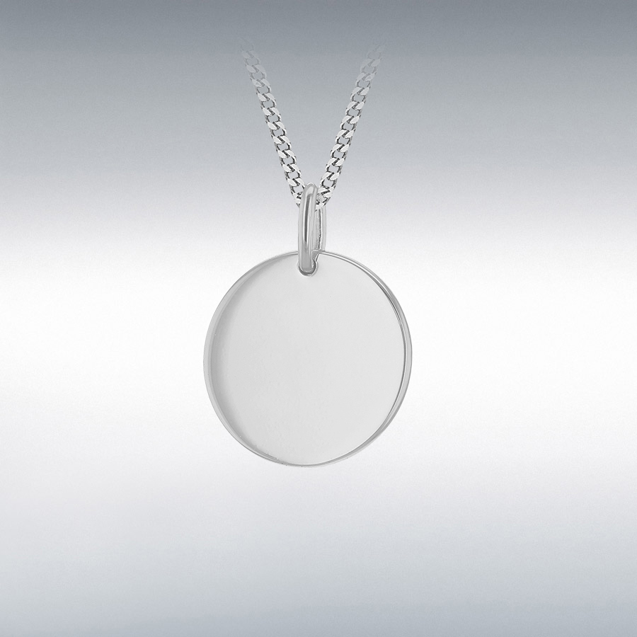 Sterling Silver 15mm Polished Disc Pendant