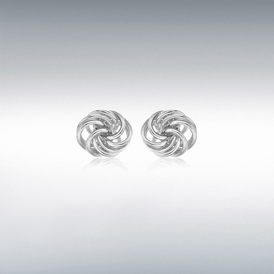 Sterling Silver 7mm x 9mm Knot Stud Earrings