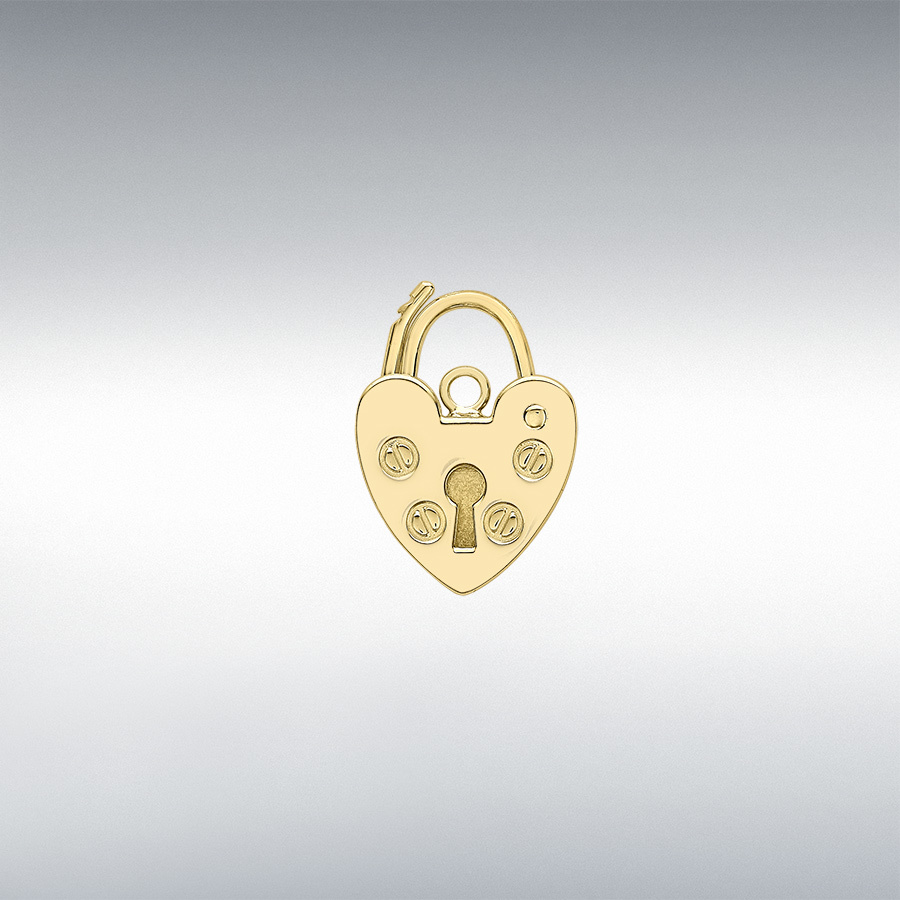 9ct Yellow Gold 12.5mm x 17.9mm Padlock Pendant