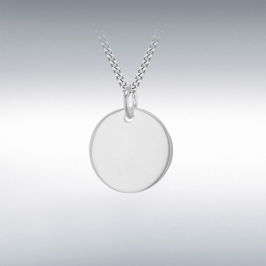 Sterling Silver 12mm Polished Disc Pendant