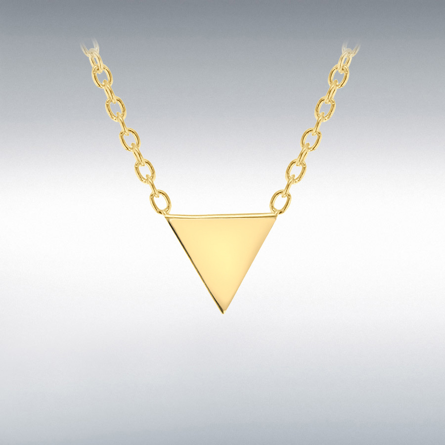 Sterling Silver Yellow Gold Plated 8mm x 6mm Triangle Necklet 46cm/18"