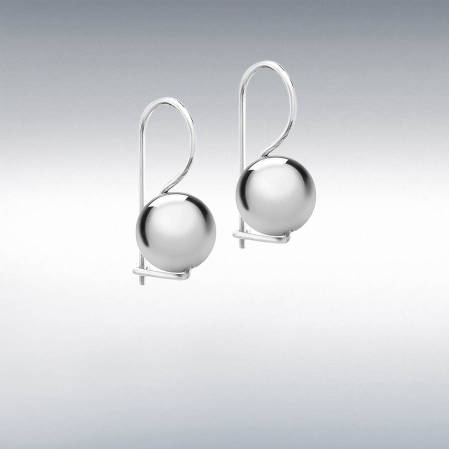 Sterling Silver 10mm Ball Drop Earrings