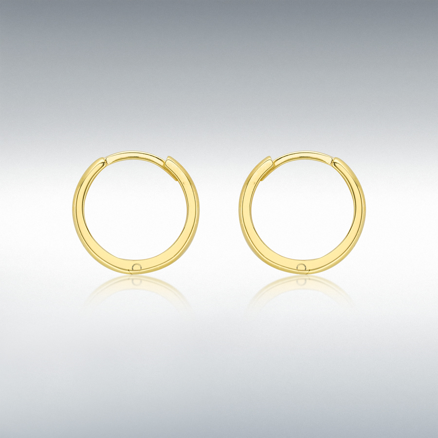 9ct Yellow Gold 13mm Huggy Hoop Creole Earrings