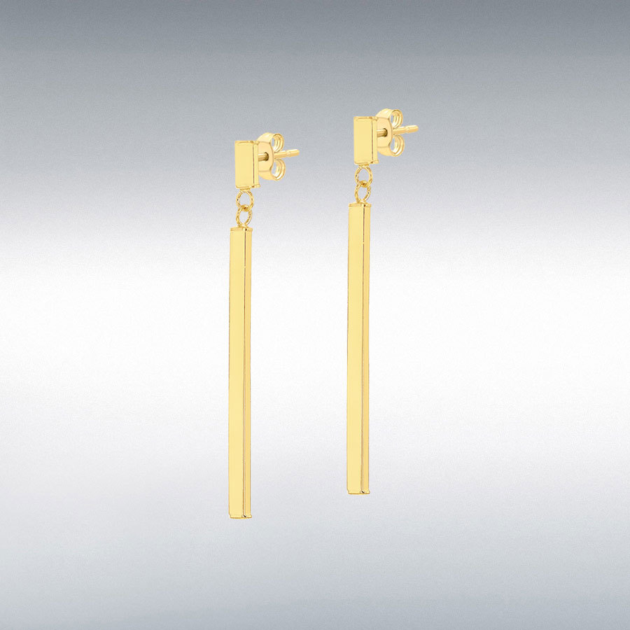 9ct Yellow Gold 3mm x 41mm Bar Drop Earring