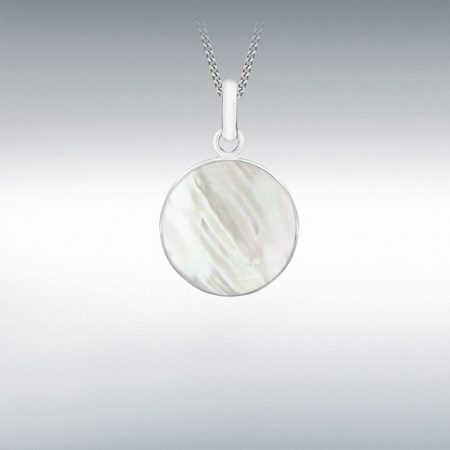 Sterling Silver 22mm x 34mm Mother of Pearl Pendant