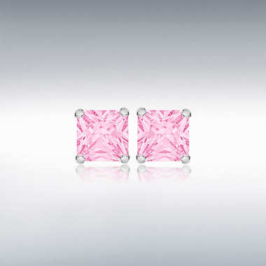 7MM SQ PINK CZ