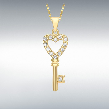 CZ KEY PENDANT